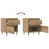 vidaXL Bedside Cabinet Artisan Oak Engineered Wood and Metal Small