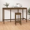 vidaXL Bar Table Honey brown Solid pine wood Large Durable Bar Table