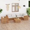 vidaXL 7 Piece Patio Lounge Set with Cream Cushion Solid Teak Wood
