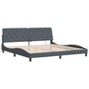 vidaXL Bed Frame with LED without Mattress Dark Gray 76"x79.9" Velvet