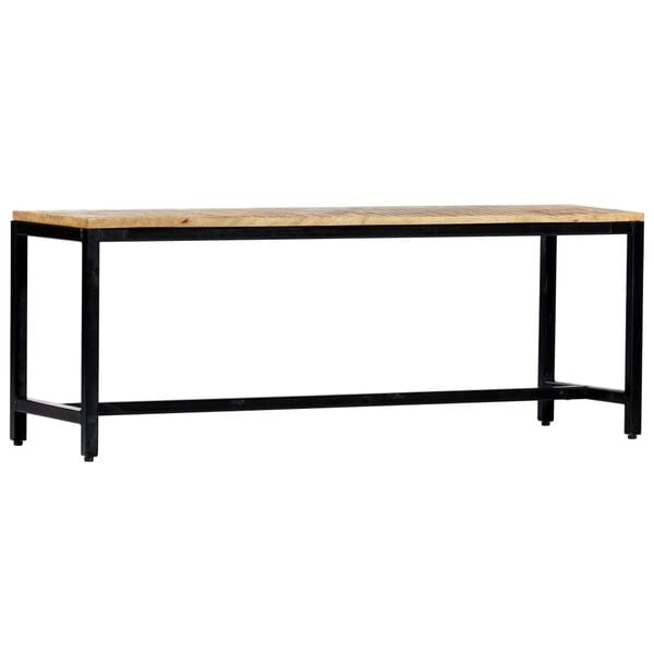 vidaXL Bench brown Solid Rough Mango Wood Medium Heavy Weight Endurance