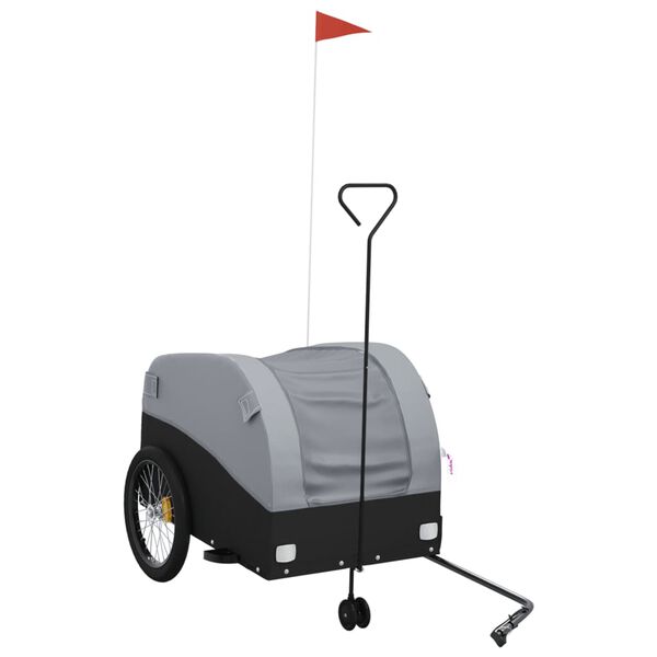 vidaXL Bike Trailer Black and Gray 99.2 lb Iron