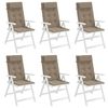 vidaXL Highback Chair Cushion Set of 6 Taupe