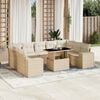 vidaXL Garden Sofa Set Beige PE rattan 10 Piece Set Modular