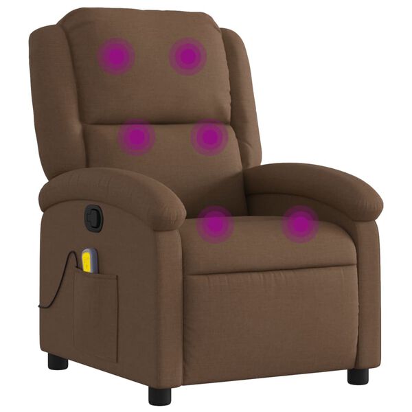 vidaXL Massage Recliner Chair Brown