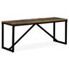 vidaXL Bench Multicolour Solid reclaimed wood, steel 43.3 x 13.8 x 17.7 in