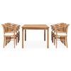 vidaXL 7 Piece Patio Dining Set with Cushions Solid Teak Wood