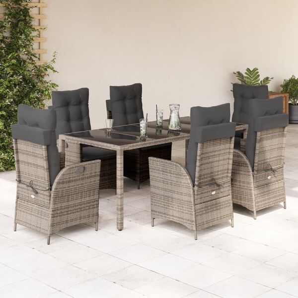 vidaXL Garden Dining Set Grey, Dark Grey