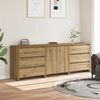 vidaXL Sideboard Set of 3 Artisan oak Engineered wood Medium Sideboard
