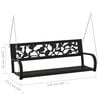 vidaXL Garden Swing Bench Black Steel and Plastic Medium