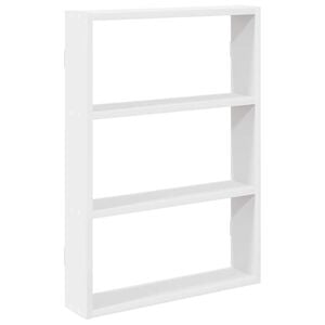 vidaXL Wall Shelf White Engineered wood 16.9 x 3.5 x 23.6 in Wall Shelf