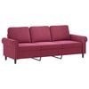 vidaXL 3-Seater Sofa with Footstool Wine Red 70.9" Velvet