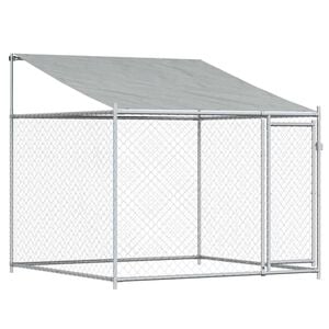 vidaXL Dog Cage Grey Galvanized steel 6.6 x 6.6 x 6.6 ft Durable