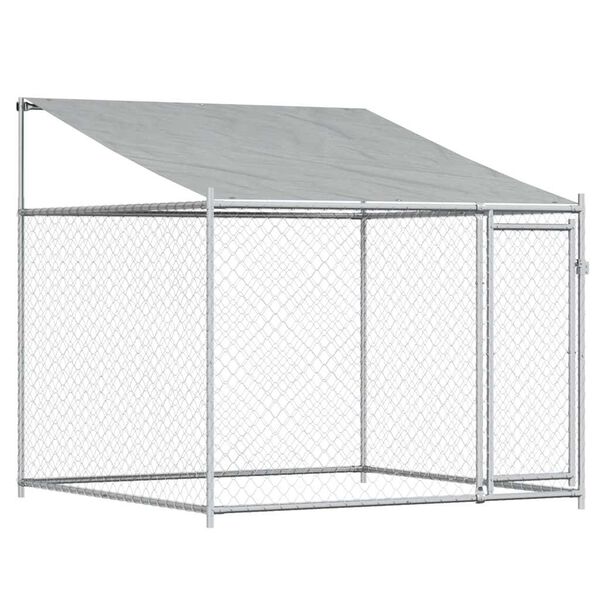 vidaXL Dog Cage Grey Galvanized steel 6.6 x 6.6 x 6.6 ft Durable