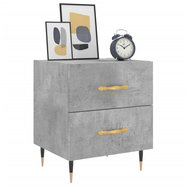 vidaXL Bedside Cabinet Set of 2 Concrete grey Engineered wood, iron