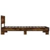 vidaXL Bed Frame Smoked Oak Engineered wood, metal 35.4 x 74.8 in