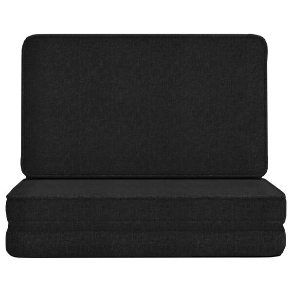 vidaXL Floor Chair Black Polyester, metal, foam Compact Foldable