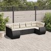 vidaXL Garden Sofa Set Black PE rattan, powder-coated steel, 100% polyester