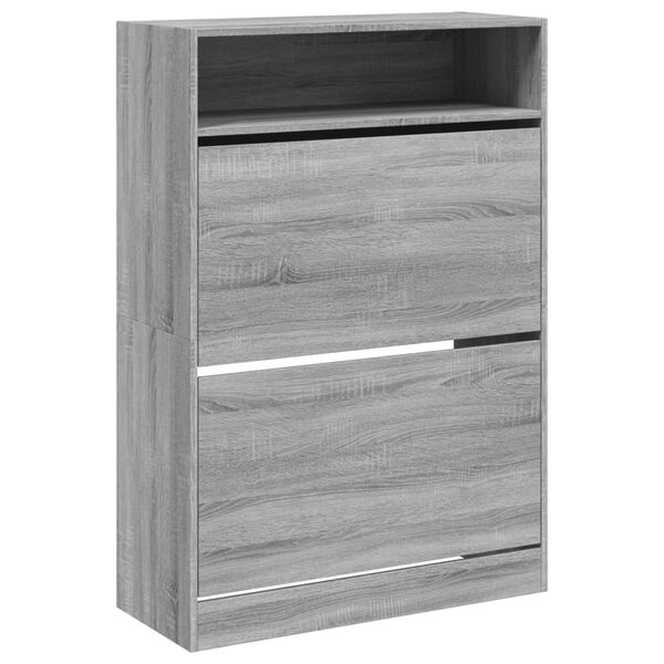 vidaXL Shoe Cabinet Grey Sonoma Engineered Wood 31.5 x 13.4 x 45.7 in