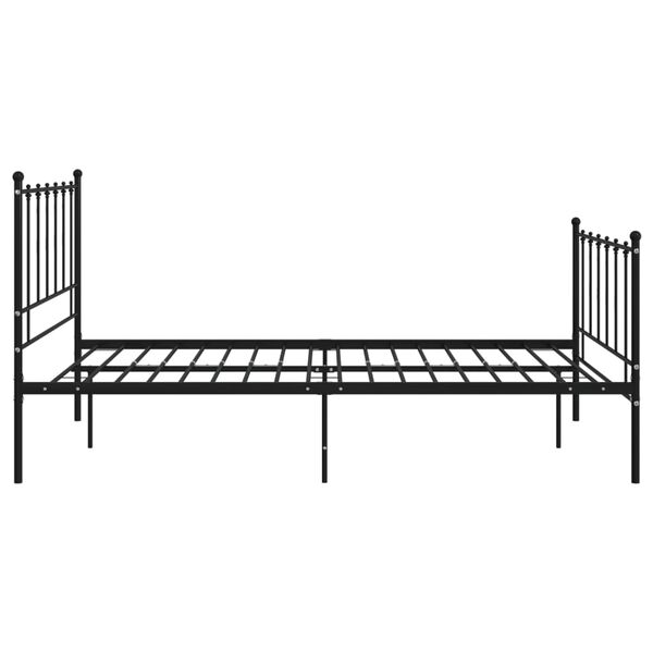 vidaXL Bed Frame Black Powder-coated metal Full Durable Bed Frame