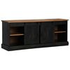 vidaXL TV Cabinet Black Solid Pine Wood and Metal Large