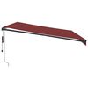 vidaXL Retractable Awning Burgundy, Anthracite