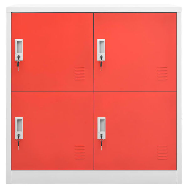vidaXL Locker Cabinet Set of 5 Light grey and red Steel Medium