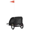 vidaXL Pet Bike Trailer Black Oxford Fabric, Iron, PVC Durable