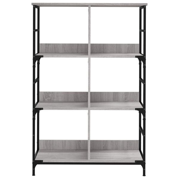 vidaXL Bookshelf Grey Sonoma Engineered wood and steel Large