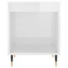 vidaXL Bedside Cabinet High gloss white Engineered wood, Metal Medium