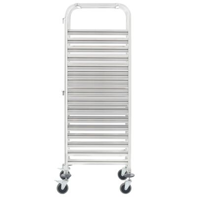 vidaXL Kitchen Trolley for 16 Trays 15"x21.7"x64.2" Stainless Steel