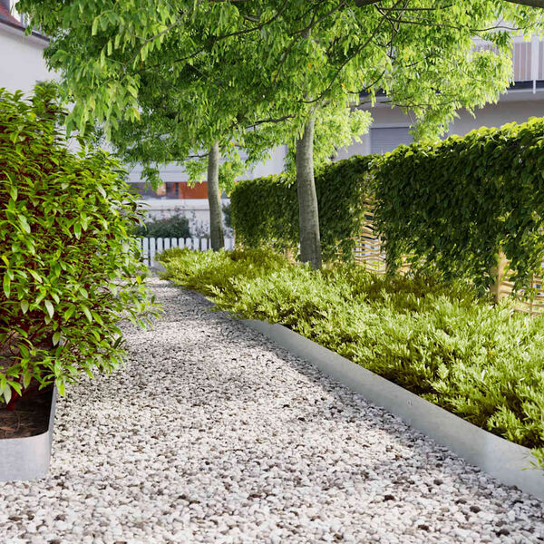 vidaXL Lawn Edgings 50 pcs 5.9x40.6" Galvanised Steel