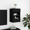 vidaXL TV Wall Cabinet Black Engineered wood Medium TV Wall Cabinet