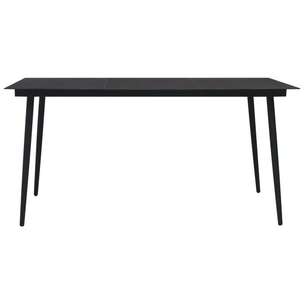 vidaXL Dining Table Black Glass 59 x 31.5 in Durable Dining Table