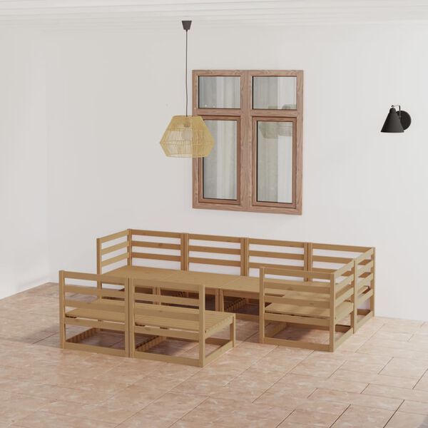 vidaXL Garden Lounge Set Honey Brown Solid Pine Wood Medium Modular