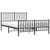 vidaXL Bed Frame Black Steel Double Bed Bed Frame Rectangular