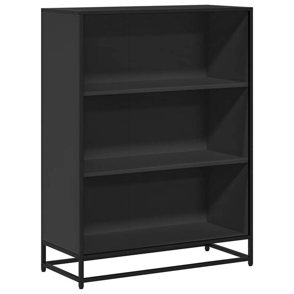 vidaXL Book Cabinet Black Engineered wood, Metal Medium Book Cabinet