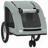 vidaXL Pet Bike Trailer Grey Oxford Fabric and Iron Foldable
