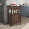 vidaXL Kitchen Trolley Brown Oak 22"x16.9"x35.2" Engineered Wood