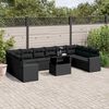 vidaXL Garden Sofa Set Black PE Rattan Large Modular Garden Sofa Set