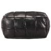 vidaXL Pouffe Black Genuine goat leather Standard Decorative Inlays