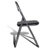 vidaXL Chair Set of 6 Black Steel frame + faux leather Standard