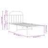 vidaXL Bed Frame White Powder-Coated Steel Twin Bed Frame Rectangular