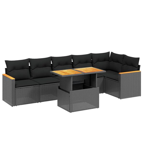 vidaXL Garden Sofa Set Black