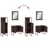 vidaXL Bathroom Cabinet Set Brown Oak Engineered Wood Bathroom Cabinet Set