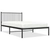 vidaXL Bed Frame Black Powder-Coated Steel Single Bed Frame