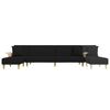 vidaXL L-shaped Sofa Bed Black 109.8"x55.1"x27.6" Fabric