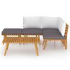 vidaXL Garden Lounge Set Dark Grey Solid Acacia wood 5-piece set Modular