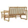 vidaXL Garden Set Cream White (Cushion) Bamboo, Polyester 2-seater