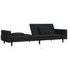 vidaXL Sofa Bed Black Velvet, wood, plastic 2-Seater